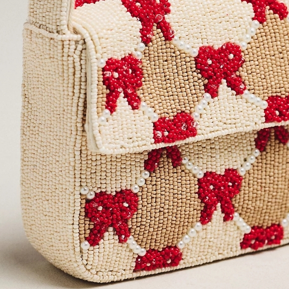 🌼 NWT Anthropologie Fiona bow beaded purse - Picture 3 of 5